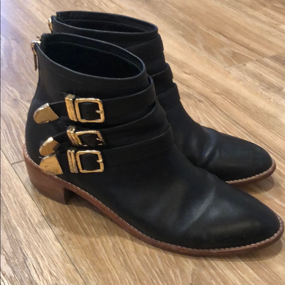 Loeffler Randall rare Black Booties with Buckles
